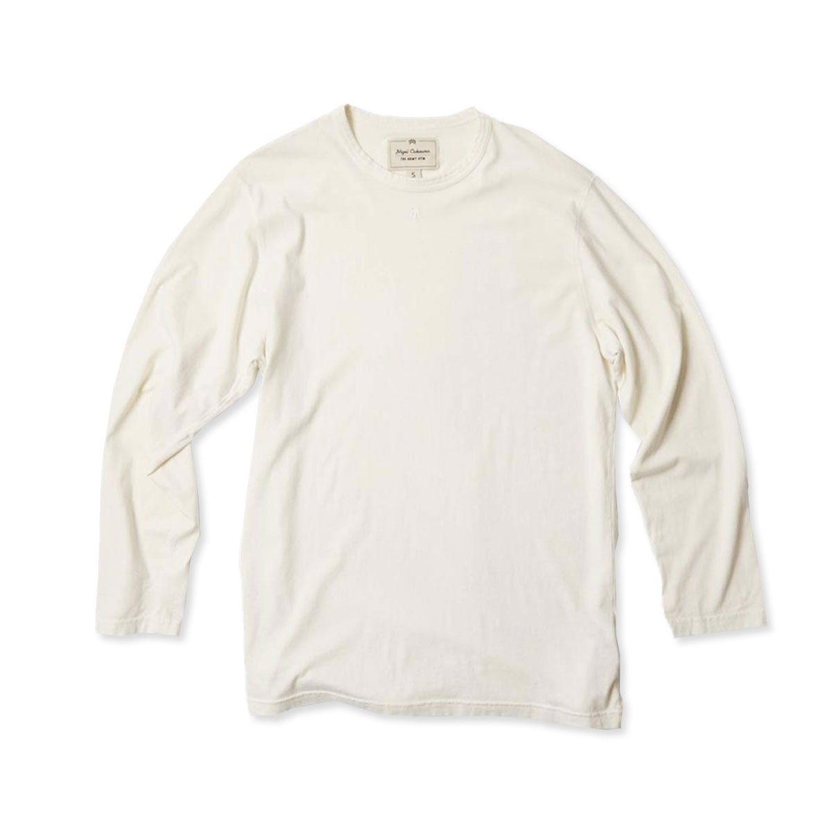 [NIGEL CABOURN] EMBROIDERED ARROW LONG SLEEVE TEE &#039;NATURAL&#039;