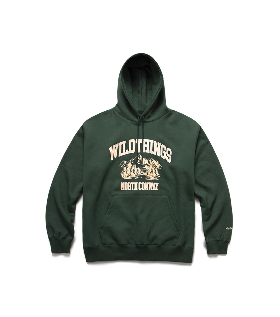 [WILD THINGS] LAKE COLLEGE PULLOVER HOODIE &#039;FOREST GREEN&#039;