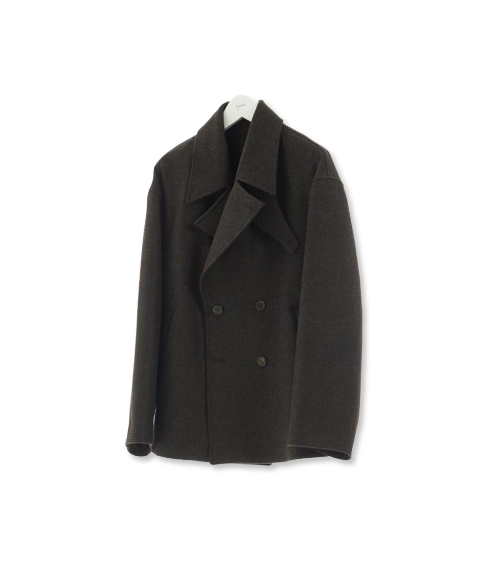 [YOUTH] CROPPED PEA COAT &#039;BROWN&#039;
