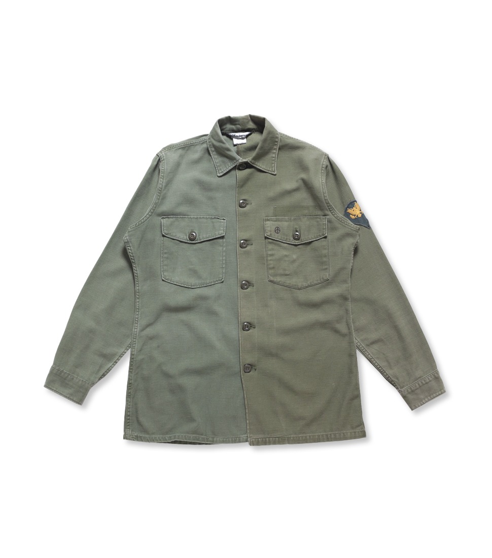 [SUNNY SIDE UP]RE 2FOR1 FATIGUE SHIRT &#039;OLIVE&#039;