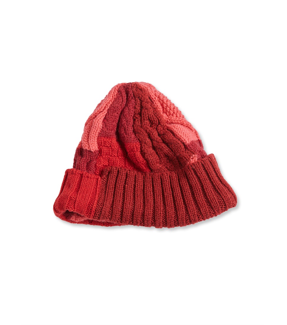 [CAL O LINE] CABLE KNIT CAP‘RED’