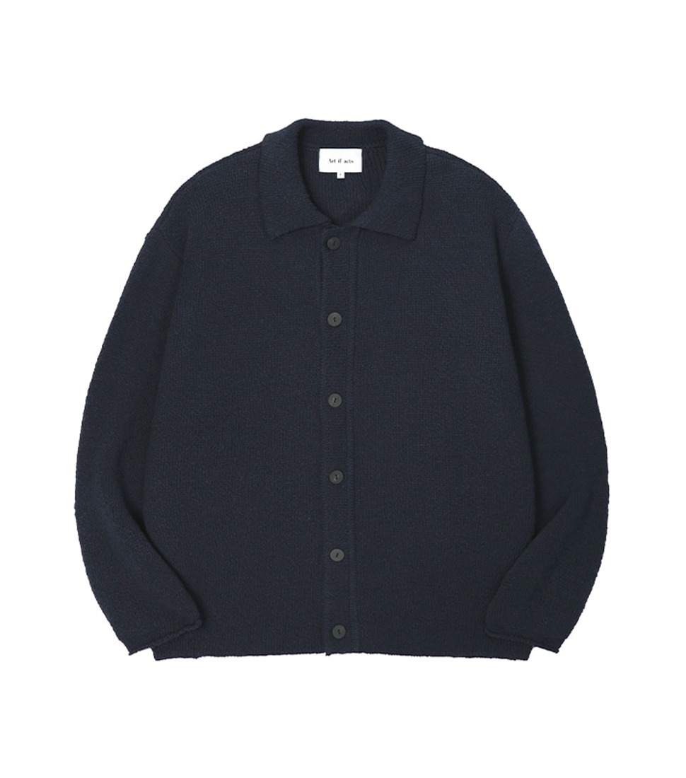 [ART IF ACTS]DEWDROP BOUCLE KNIT CARDIGAN&#039;DARK NAVY&#039;