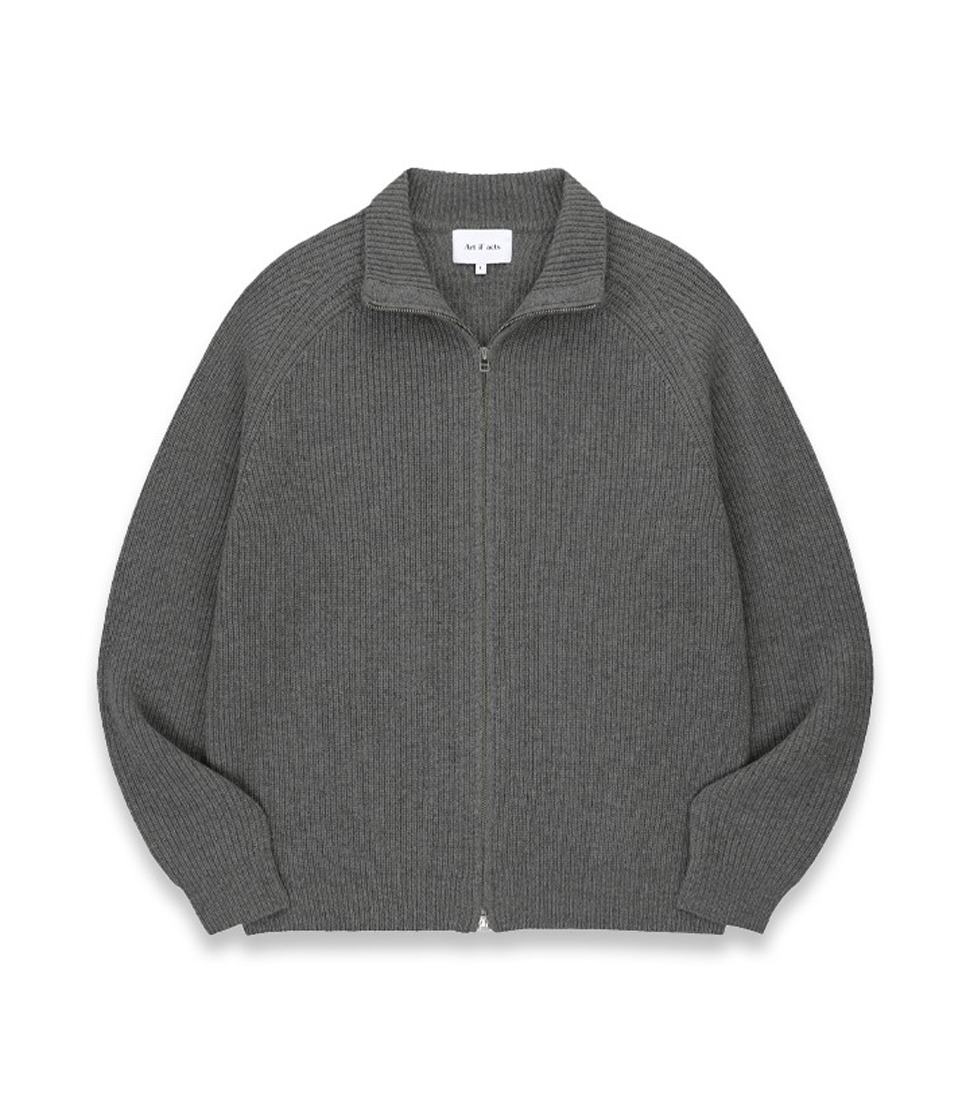 [ART IF ACTS]WOOL CASHMERE KNIT ZIP-UP&#039;GREY&#039;