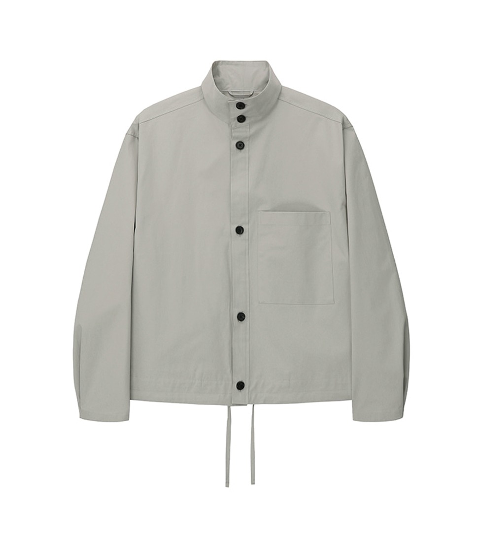 [ART IF ACTS]ONE POCKET STAND COLLAR SHIRT&#039;LIGHT GREY&#039;