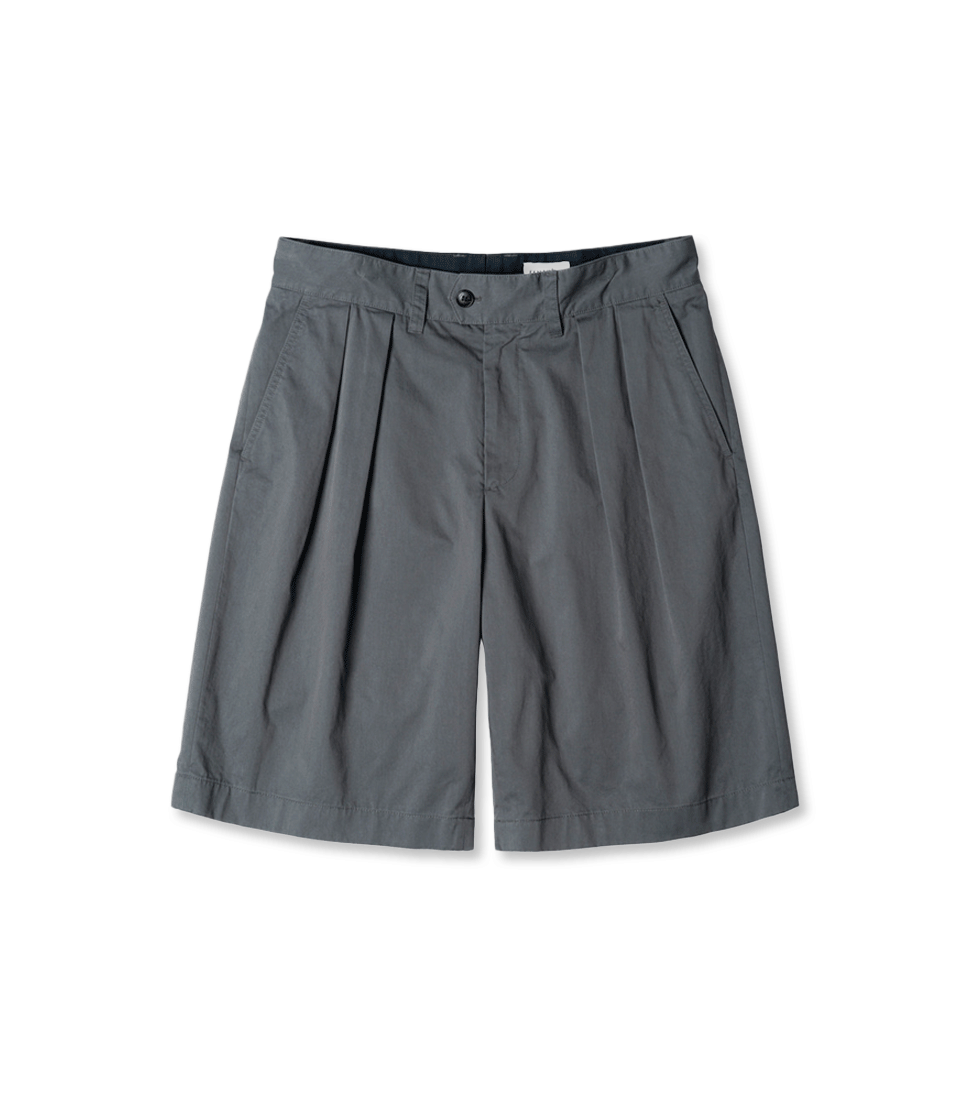[ROUGH SIDE]2TUCK SHORTS&#039;CHARCOAL&#039;