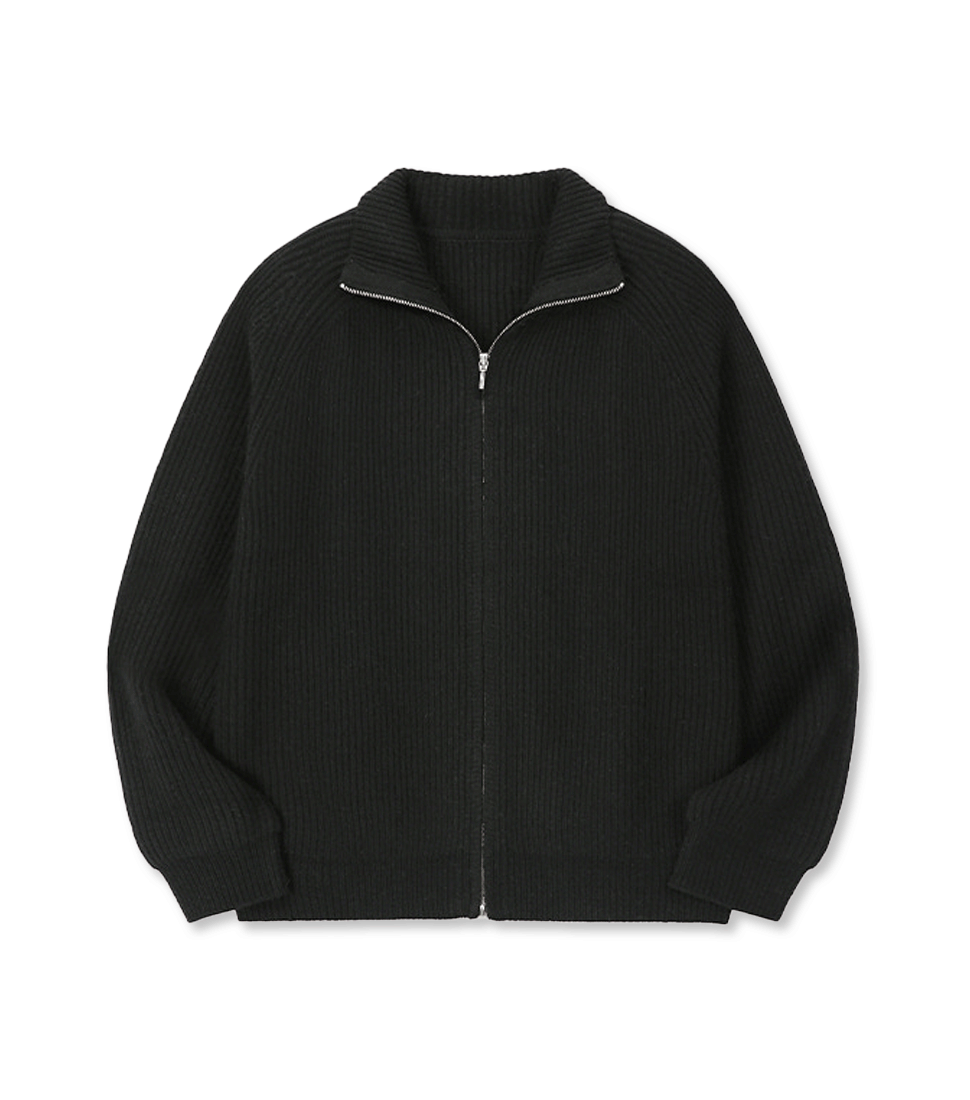 [ART IF ACTS]CASHMERE FULL ZIP-UP JACKET&#039;BLACK&#039;