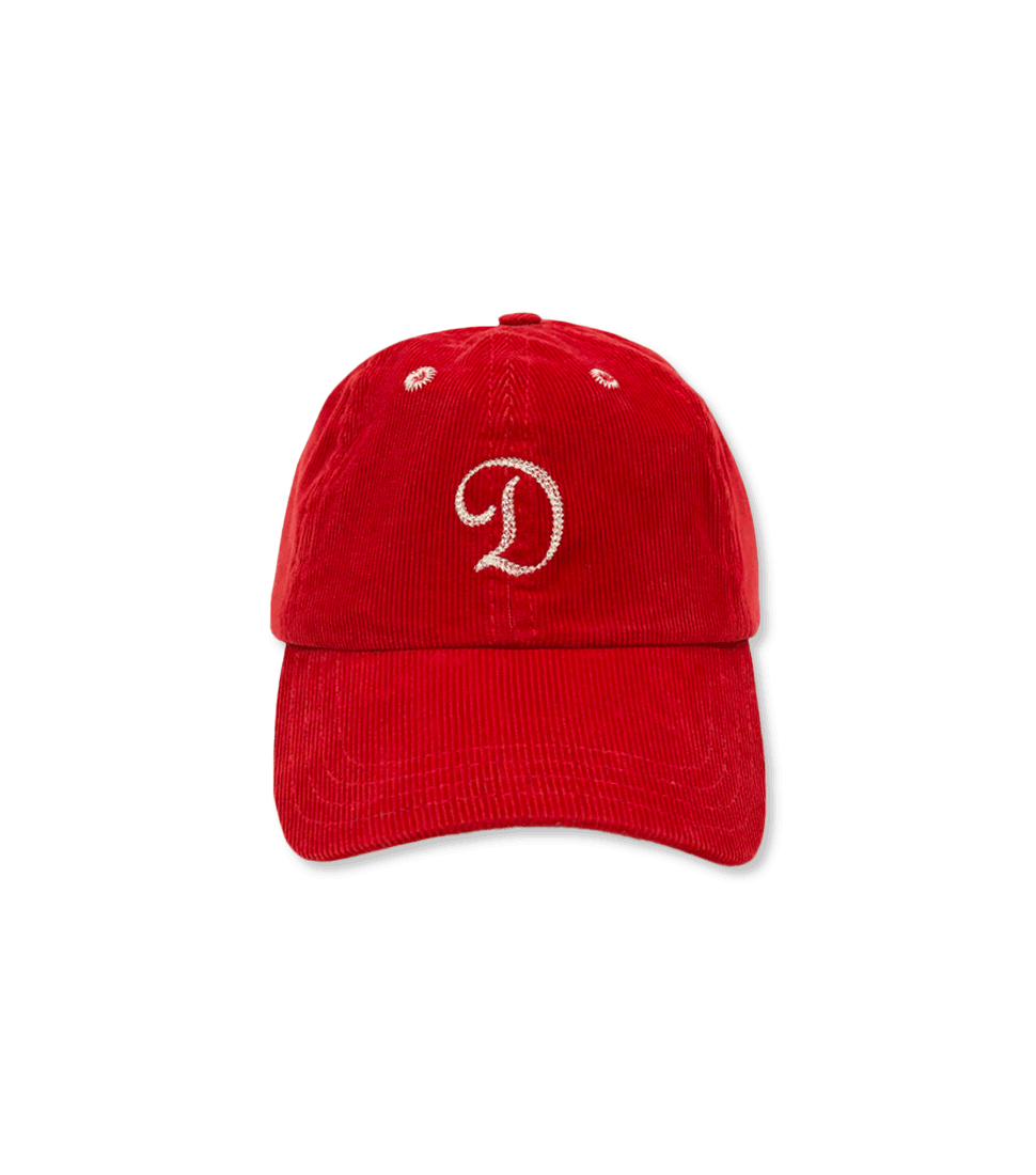 [DRAKE&#039;S]D FONT LOGO CORD BASEBALL CAP&#039;RED&#039;