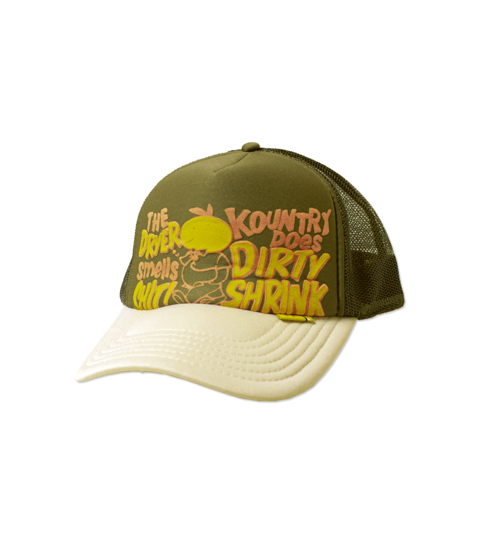[KAPITAL] KOUNTRY DIRTY SHRINK TRUCK CAP&#039;KHAKI X NATURAL&#039;