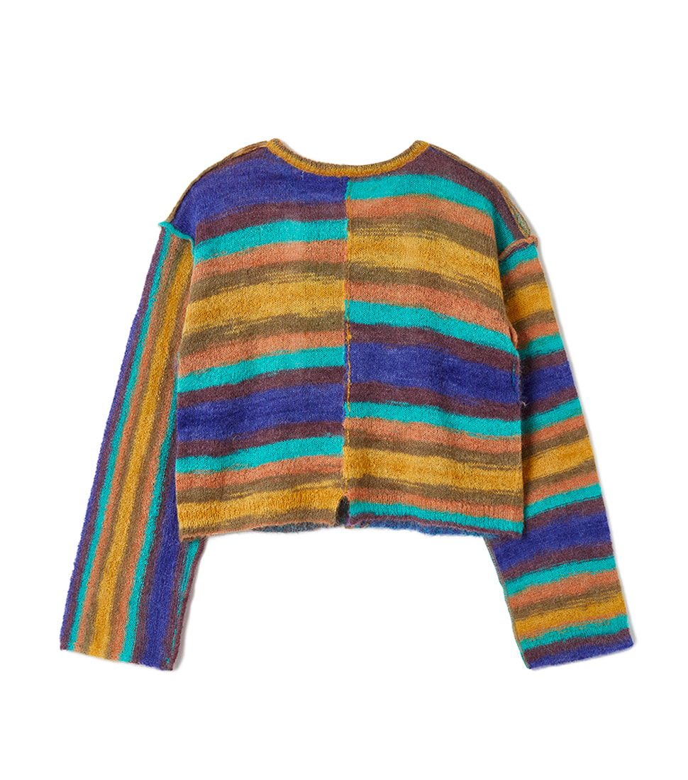 [PERVERZE]TIE-DYED MOHAIR CROPPED CARDIGAN'LIGHT MIX'