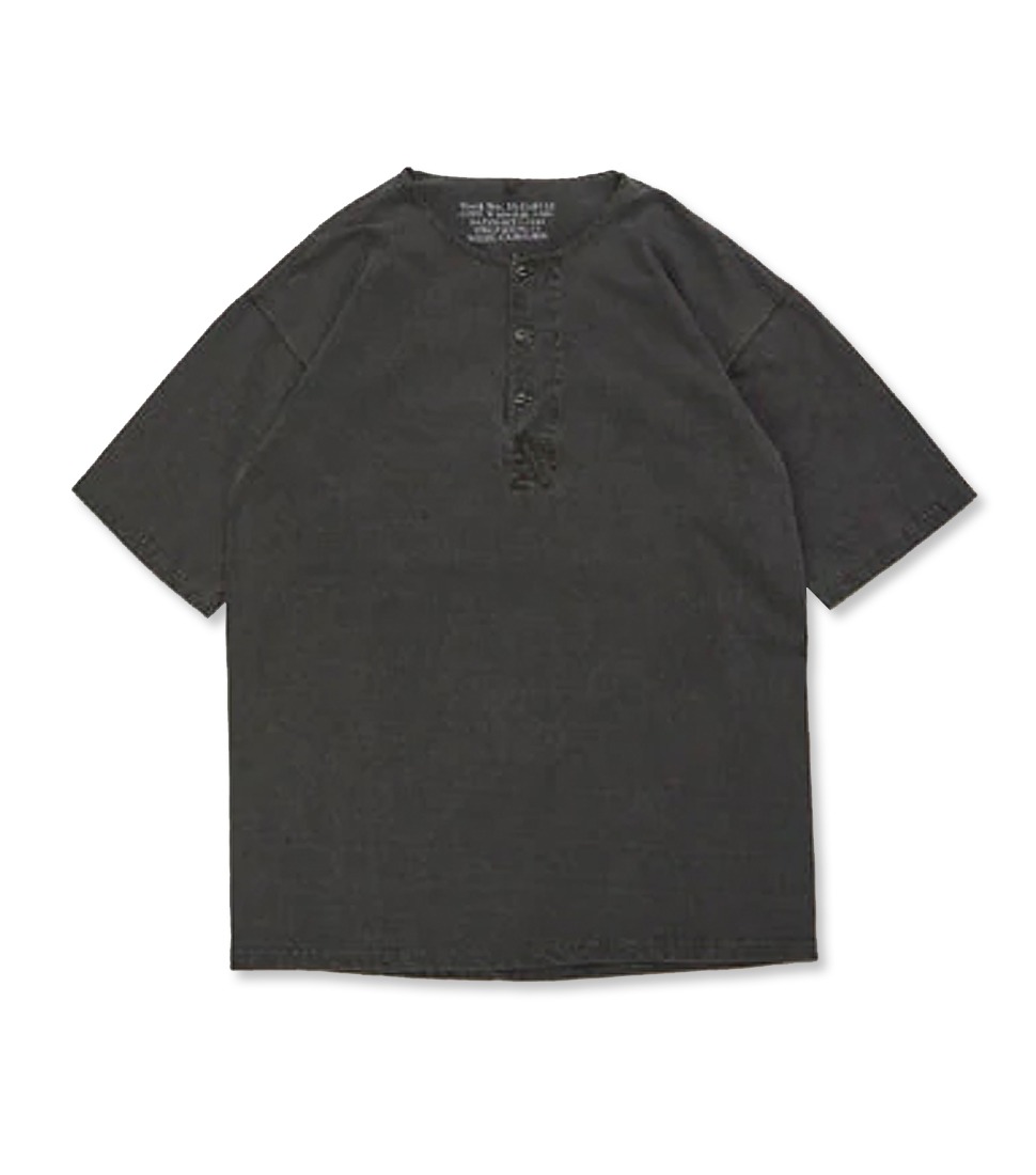[NIGEL CABOURN]50s HENLEY NECK SHIRT PIGMENT &#039;CHARCOAL GREY&#039;