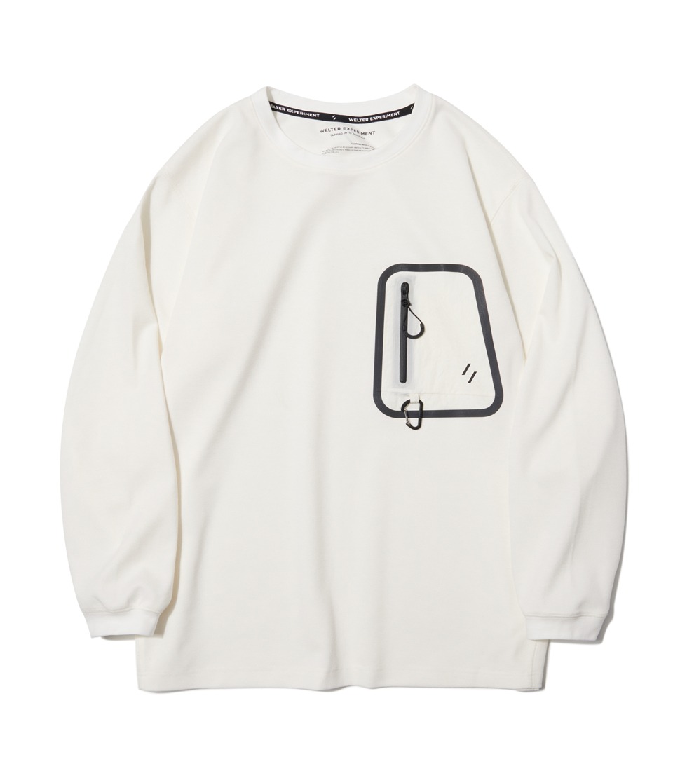 [WELTER EXPERIMENT]WLT011_OUT POCKET COVER LONG SLEEVE&#039;WHITE&#039;