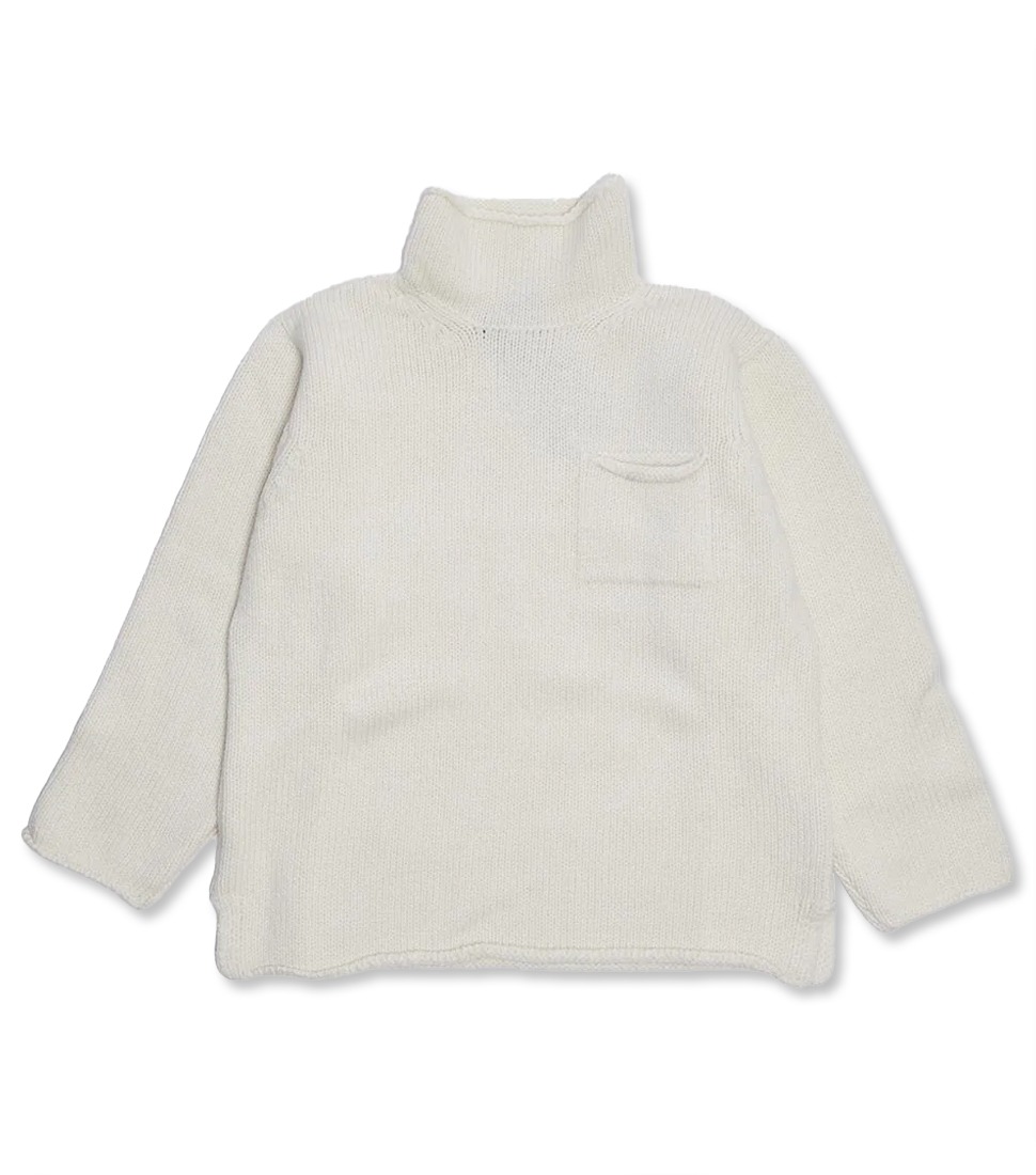 [NIGEL CABOURN]K-3 WOOL ROLL NECK&#039;NATURAL&#039;