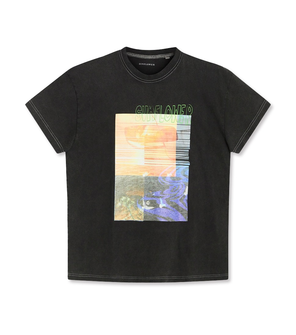 [SUNFLOWER]WASHED TEE SS&#039;BLACK&#039;