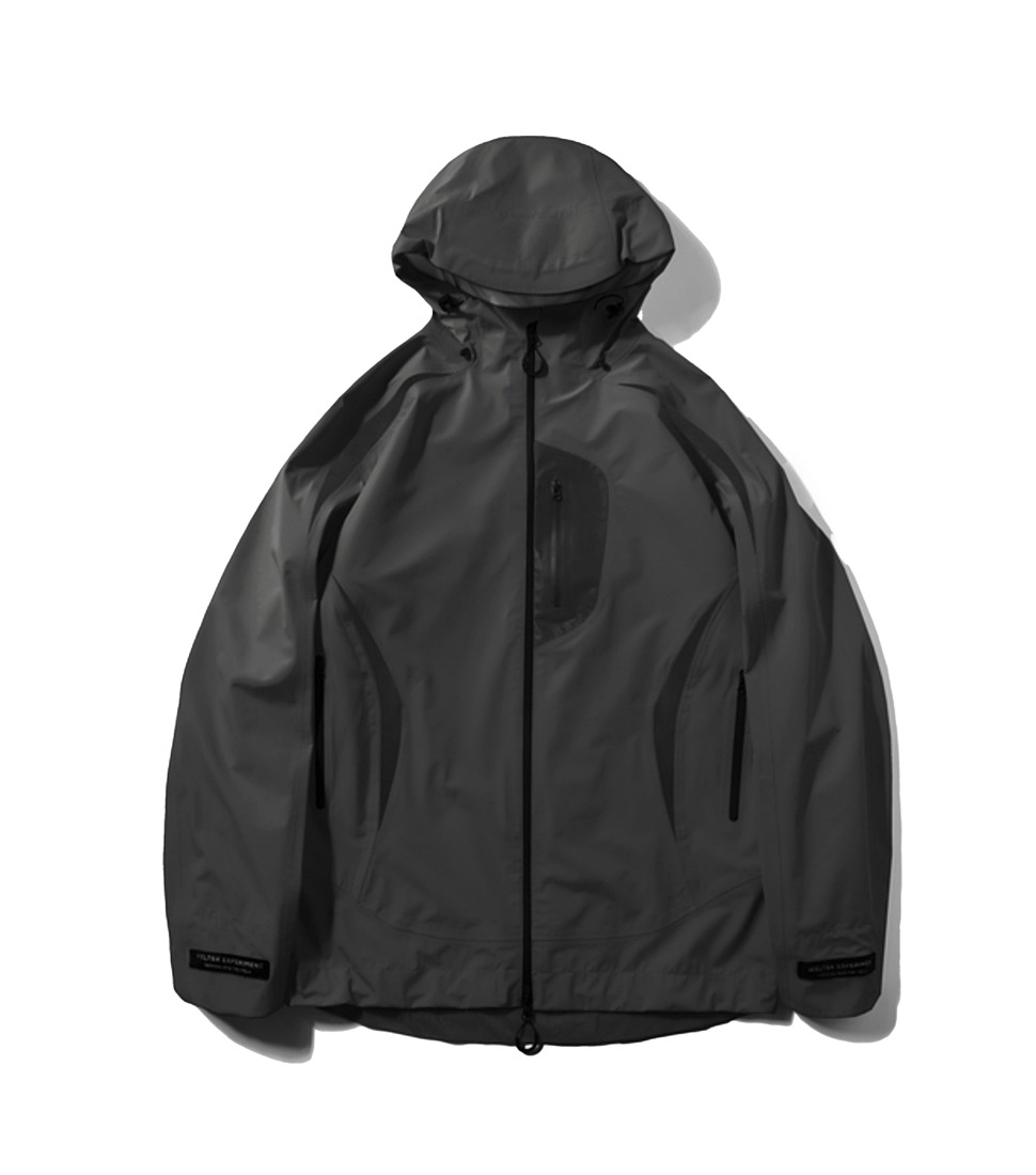 [WELTER EXPERIMENT]WOL029_3LAYER NUT HOOD SHELL JACKET&#039;CHARCOAL&#039;